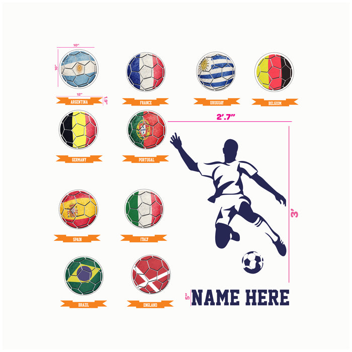 Football Display Names Football | Wall Name Sticker Set – mumma.com