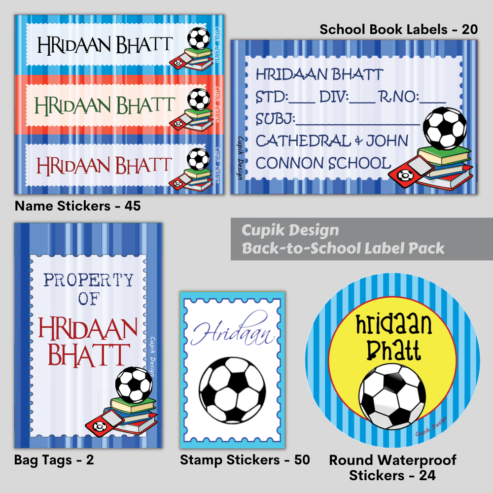 Personalised Back to School Label Pack | Football – mumma.com