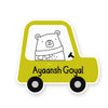 Fancy Shape Sticker - Goofy Car