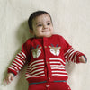 Joyful Reindeer Jacquard Sweater - Cherry Red