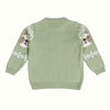 Enchanting Bear Jacquard Sweater - Pistachio Green