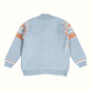 Sunny Fox Jacquard Sweater - Powder Blue & Orange