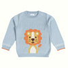 Delighted Lion Jacquard Sweater - Powder Blue & Orange