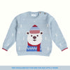 Hearth Warming Bear Jacquard Sweater - Powder Blue