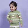 Enchanting Bear Jacquard Sweater with Lower  - Pistachio Green - Set of 2
