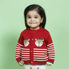 Joyful Reindeer Jacquard Sweater with Lower  - Cherry Red - Set of 2