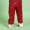 Joyful Reindeer Jacquard Sweater with Lower  - Cherry Red - Set of 2