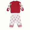 Jaunty Reindeer Jacquard Sweater with Lower - Cre &  Cherry Red - Set of 2