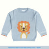 Delighted Lion Jacquard Sweater with Lower - Powder Blue & Orange - Set of 2