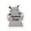 Fancy Shape Sticker - Happy Hippo