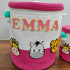 Jute Cotton Storage Basket with Lid |  Pawsh Pink