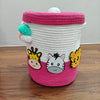 Jute Cotton Storage Basket with Lid |  Pawsh Pink