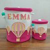 Jute Cotton Storage Basket with Lid | Rosy Skies