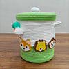 Jute Cotton Storage Basket with Lid | Jungle Jive