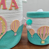 Jute Cotton Storage Basket with Lid | Up & Aqua