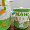 Jute Cotton Storage Basket with Lid | Bunny Bounty