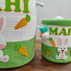Jute Cotton Storage Basket with Lid | Bunny Bounty