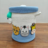 Jute Cotton Storage Basket with Lid | Zooblu