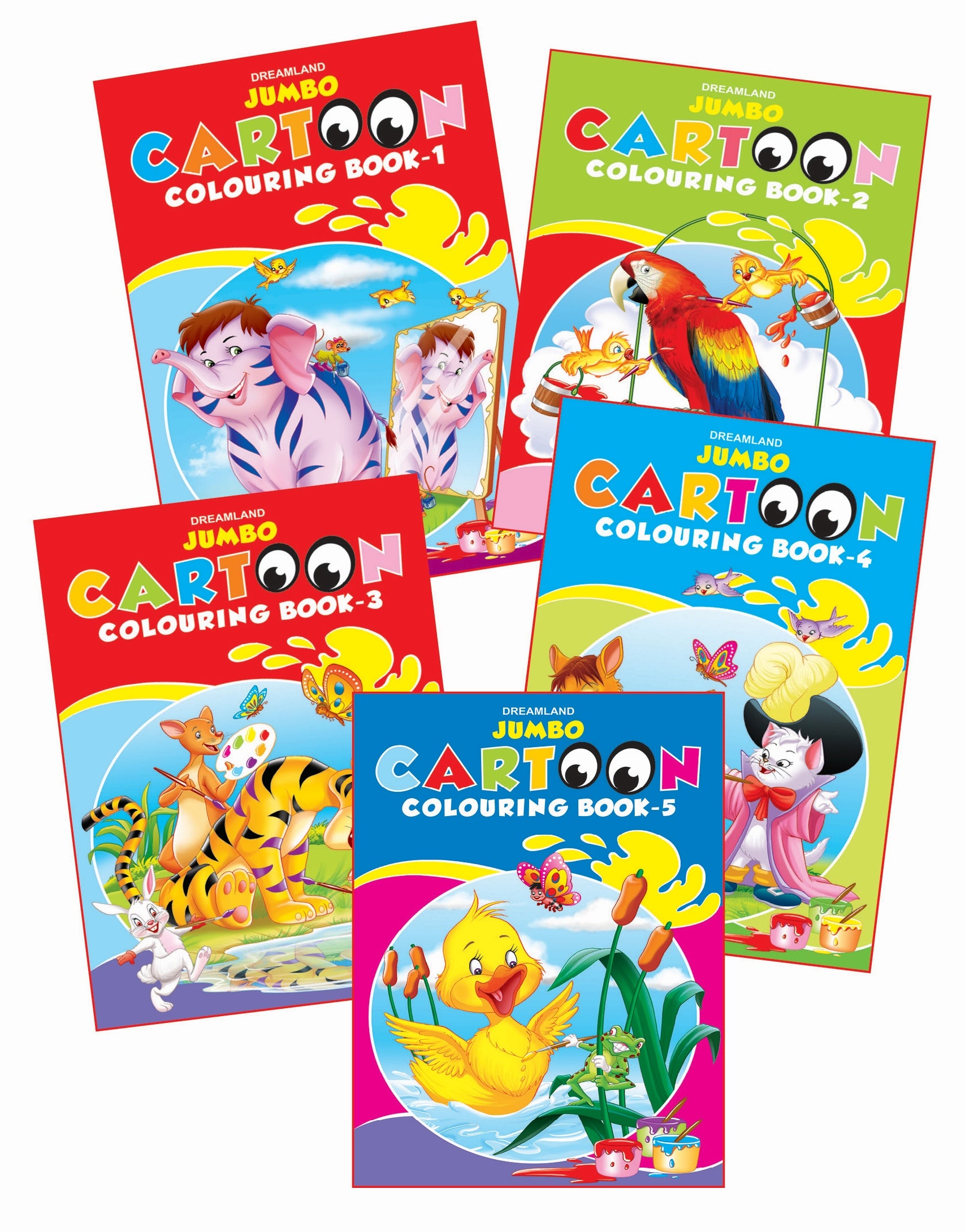 Cartoon Colouring Rough Jumbo Cartoon Colouring Set (5 Titles) – mumma.com
