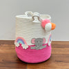 Jute Cotton Storage Basket | Elephant's Magical Rainbow