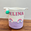 Jute Cotton Storage Basket | Unicorn Dreams & Rainbows