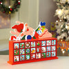 24 Days Deer On Roof Block Shaped Wooden Advent Calendar
