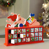 24 Days Deer On Roof Block Shaped Wooden Advent Calendar