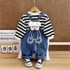 Black Mad Ted Dungaree With Stripes T-Shirt