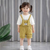 3D Green Bear Hanging Legs Dungaree With Tshirt