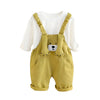 3D Green Bear Hanging Legs Dungaree With Tshirt
