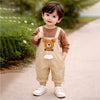Khakhi Baseball Bear Dungaree With Tshirt