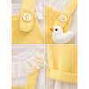 Yellow Duck Dungaree With White Frill T-Shirt