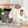 Cream & Black Pocket Bear Fleece Winter Tracksuit