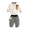 Cream & Black Pocket Bear Fleece Winter Tracksuit