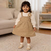 Beige Quilted Pinafore Dress With Inner Top