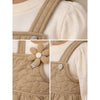 Beige Quilted Pinafore Dress With Inner Top