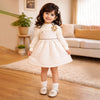 Cream Quilted Pinafore Dress With Inner Top