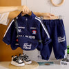 Sporty Navy Tracksuit Set With Matching Sling Bag