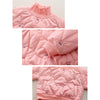 Pink Quilted High Neck Sherpa Winter 2Pcs Set