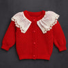2 Pcs Red Sailor Neck Sweater Top & Flare Pant