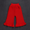 2 Pcs Red Sailor Neck Sweater Top & Flare Pant