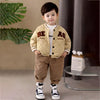 3 Pcs Set | Beige Beas Puffer Quilted Jacket, With T-Shirt & Pants