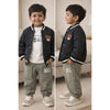 3 Pcs Set | Black Bear Quilted Jacket, T-Shirt & Pants Set