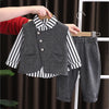 3 Pcs Set | Black Zig Zag Textured Vest, Shirt & Pants