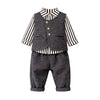 3 Pcs Set | Black Zig Zag Textured Vest, Shirt & Pants
