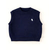 3 Pcs Set | Navy Horse Blue Sweater Vest, Checkered Shirt & Denims Set