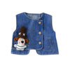 3 Pcs Set | Side Buttoned Denim Vest With Shirt & Matching Denim Pants