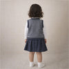 3 Pcs Set | Grey Labu Vest, Frill Inner T-Shirt & Skirt Partywear