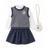 3 Pcs Set | Grey Labu Vest, Frill Inner T-Shirt & Skirt Partywear