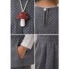 3 Pcs Set | Grey Polka Flared Top, Grey T-Shirt & Wide Leg Pants Partwear
